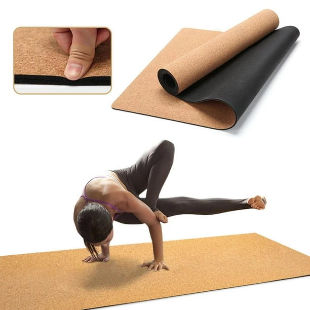 Cork Yoga Mat, Natural Sustainable Cork Resists Odor, Rubber