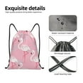 thumbnail image 4 of Disketp Pink Flamingo Drawstring Backpack Drawstring Gym Bags Draw String Bags for Sports, Gym, Travel, Swimming, Beach-Small, 4 of 6