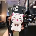 thumbnail image 1 of Funda con dibujo de gato en 3D para móvil, cartera bonita con cuerda para Samsung Galaxy A01, A02S, A03, A10E, A20, A30, A40, A50S, A60, A70, A80, A90 qiuyongmign unisex, 1 of 2