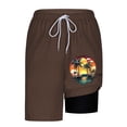 thumbnail image 7 of UVEASISHA Mens Compression Liner Swim Trunks Tropical Sunset Printed Board Shorts Lightweight Quick Dry Swimwear Bathing Suit Short Pants with PocketsBrown XL, 7 of 7