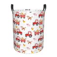 thumbnail image 1 of Balery Tractor With Farm Animals Cesta de ropa redonda con asas, impermeable, independiente, para ropa, juguetes, dormitorio y familia-Medium, 1 of 6