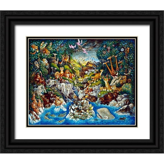 Bell, Bill 14x12 Black Ornate Wood Framed with Double Matting Museum Art Print Titled - Noahs Quandary