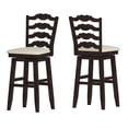 thumbnail image 3 of Weston Home Sheena French Ladder Back Swivel Bar Stool, Antique Black, 3 of 5