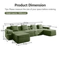 thumbnail image 5 of Modular 4 Seat U Shape Sectional Boneless Sofa, Cloud Sectional Couch with Deep Seat, Modern Modular 4-Seat Sofa Couch with Throw Pillows and 2 Movable Ottomans, Corduroy Fabric Green, 5 of 12