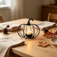 thumbnail image 4 of geerera Pumpkin Wire Candle Holder, Metal Tea Light Stand, Modern Fall Tabletop Decor for Thanksgiving, Halloween & Home Centerpiece, 4 of 6