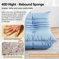 thumbnail image 4 of Single - Blue Memory Foam Floor Lounge Chair With Quilted Teddy Texture, Modern Modular Sofa For Living Room, 4 of 5