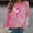 Hot Pink, variant on Breast Cancer Shirts for Women,Women's Pink Ribbon Graphic Tee Tops Long Sleeve Round Neck Casual Print Loose Sweatshirts