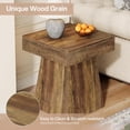 thumbnail image 6 of Tribesigns Small Square End Table with Wide Base for Living Room, Brown, 6 of 6