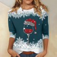 thumbnail image 2 of Fheaev Ugly Christmas Hoodie Sweatshirt For Women Graphic Christmas Tree Printed Winter Holiday Pullovers T-Shirt Blouse Top Crew-Neck 3/4 Sleeves Loose Casual Funny Christmas Sweaters, 2 of 5