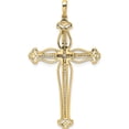 thumbnail image 3 of 14K Yellow Gold 1/4Ct. Diamond Fancy Budded Cross Pendant (48.5 X 27) Made In India pm5101-025-ywa, 3 of 5