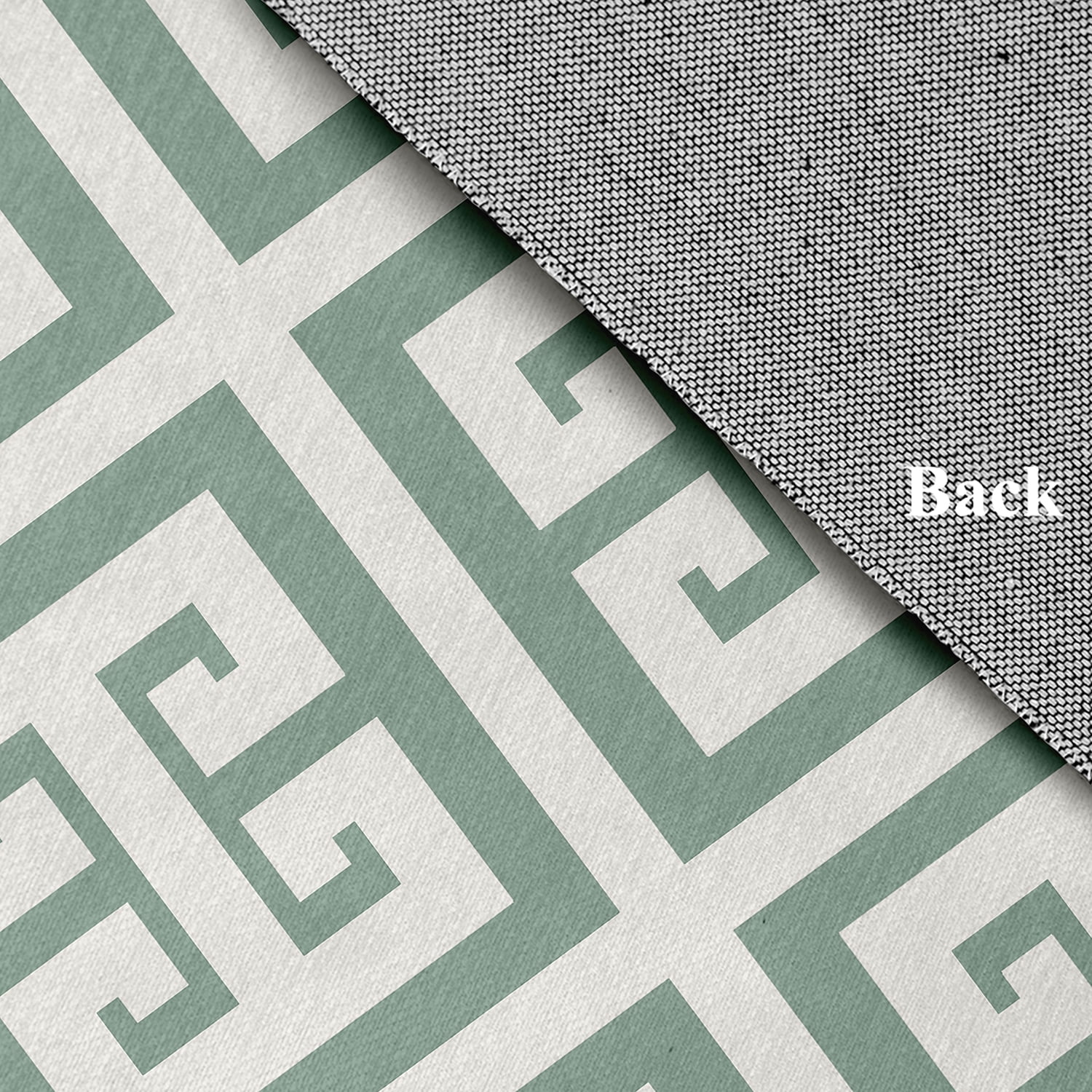 Simply Daisy 3' x 5' Greek Key Patterned Chenille Rug, Sage