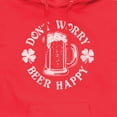 thumbnail image 3 of Instant Message - Don't Worry Beer Happy - Men's Pullover Hooded Fleece Sweatshirt, 3 of 6