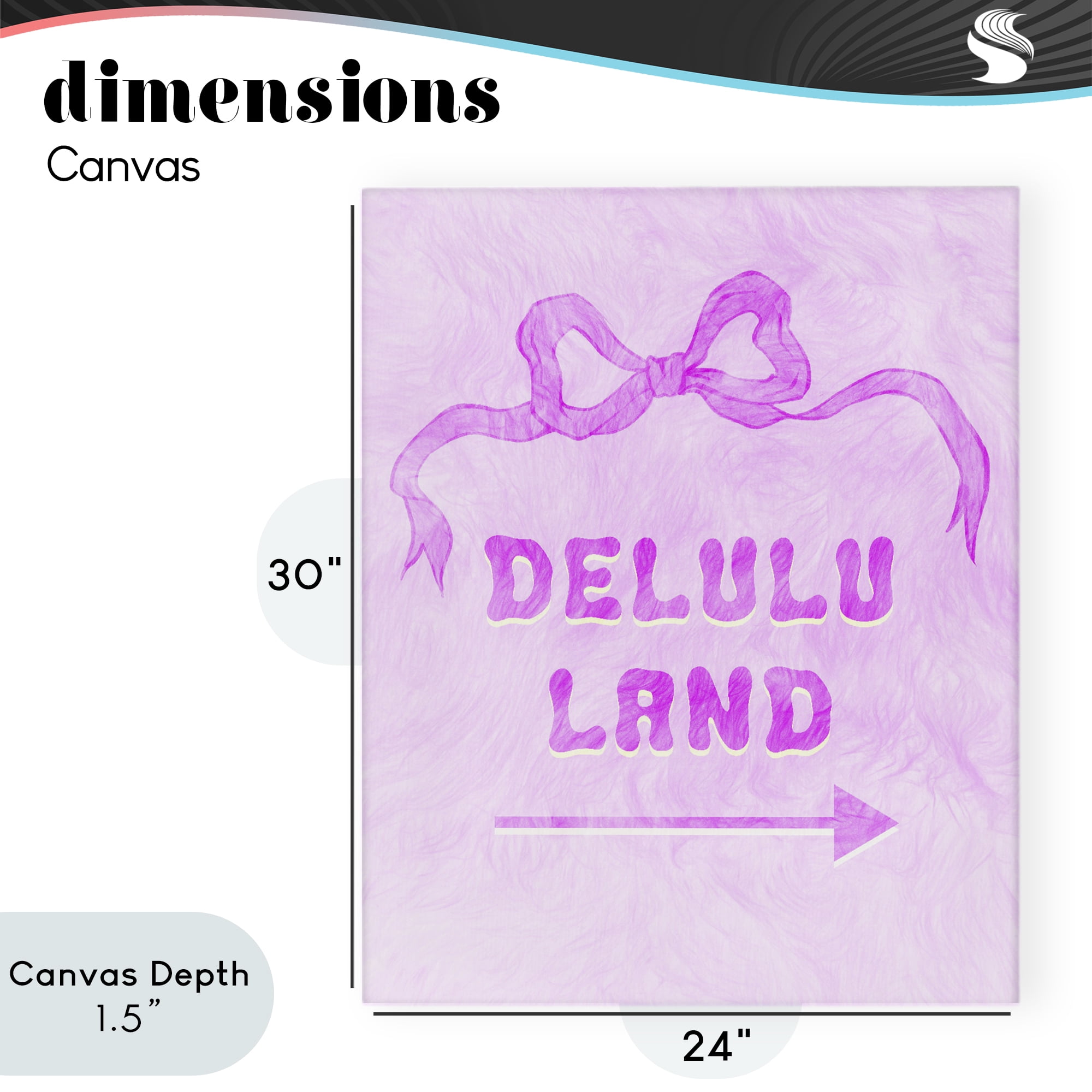 Stupell Industries Delulu Land Feminine Ribbon Canvas Wall Art, design by Ziwei Li