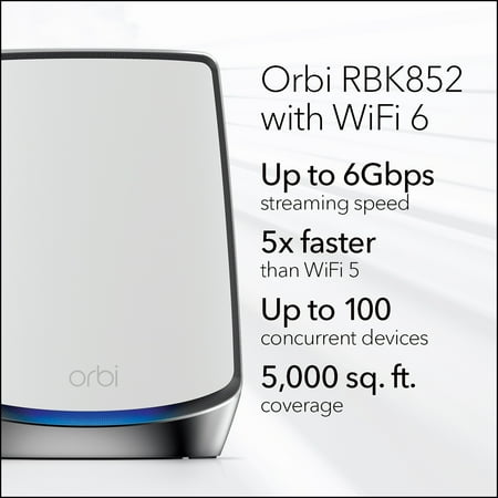 NETGEAR - Orbi 850 Series AX6000 Tri-Band Mesh Wi-Fi 6 System (2-pack) - White