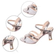 thumbnail image 5 of HXWCHs Fashion Latin Ballroom Dance Shoes for Women wtih Elegant Lace Sequins and Low Middle Heel Rubber Sole 37 Silver, 5 of 8