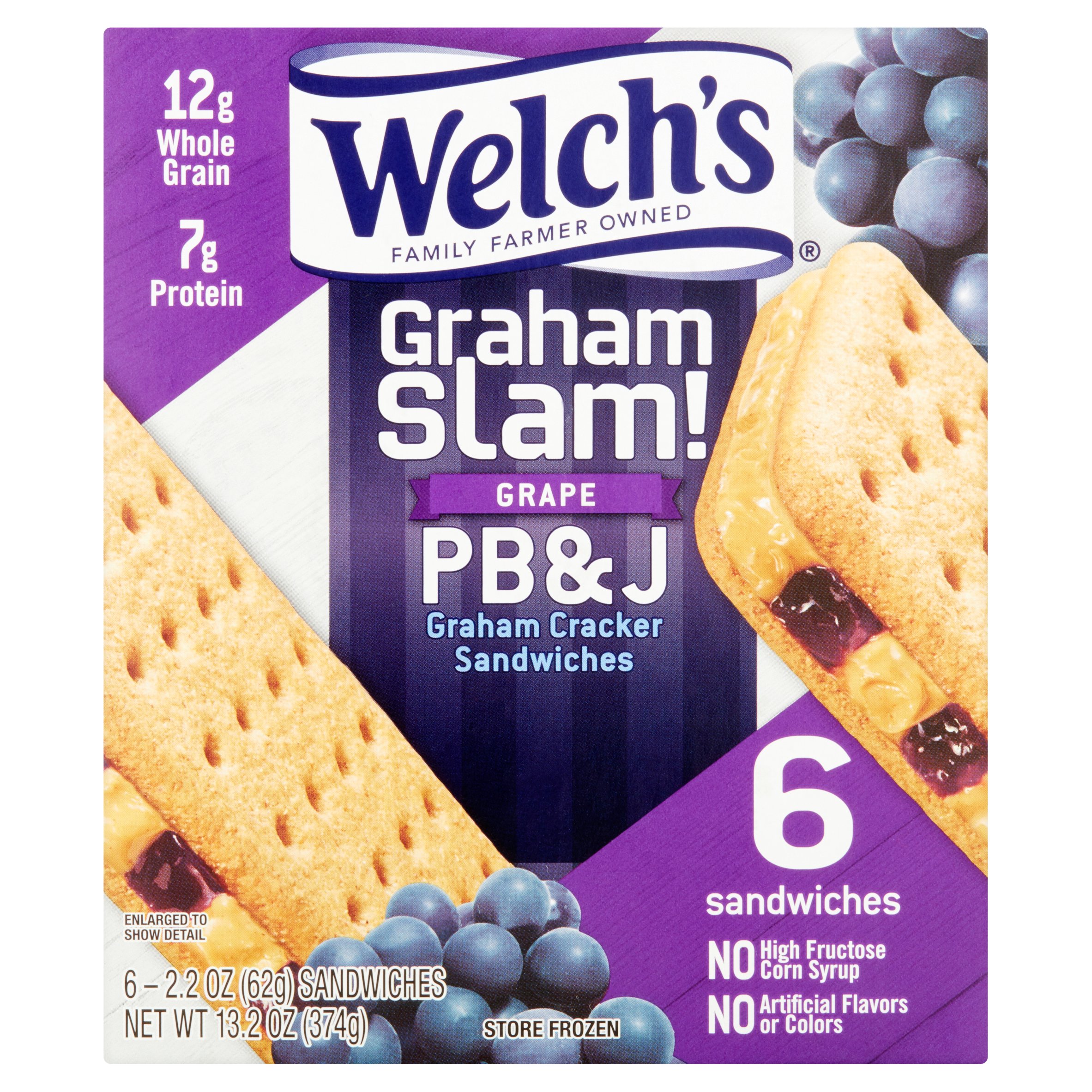 welchs graham slam pb j grape graham cracker sandwiches 2 2 oz 6 walmart graham
