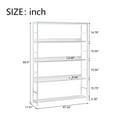 thumbnail image 4 of 5 Tier Industrial Bookshelf, Modern Wood and Metal Bookshelf, Etagere Bookcase with Back Panel, Industrial Storage Rack with Open Shelves for Living Room, Bedroom, Home Office, Rustic Brown, 4 of 9