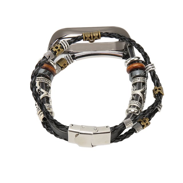 Correa De Cuero Metal Snap Retro Para Band 7 DIY Smar Ap Retro DIY Smart Watch Band Pulsera De Repuesto
