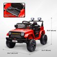 thumbnail image 3 of Qaba Camion-Auto pour Tout-Petits 12 V, Voiture Électrique RC pour Enfants, Cadeau pour Garçons et Filles, Rouge, 3 of 10