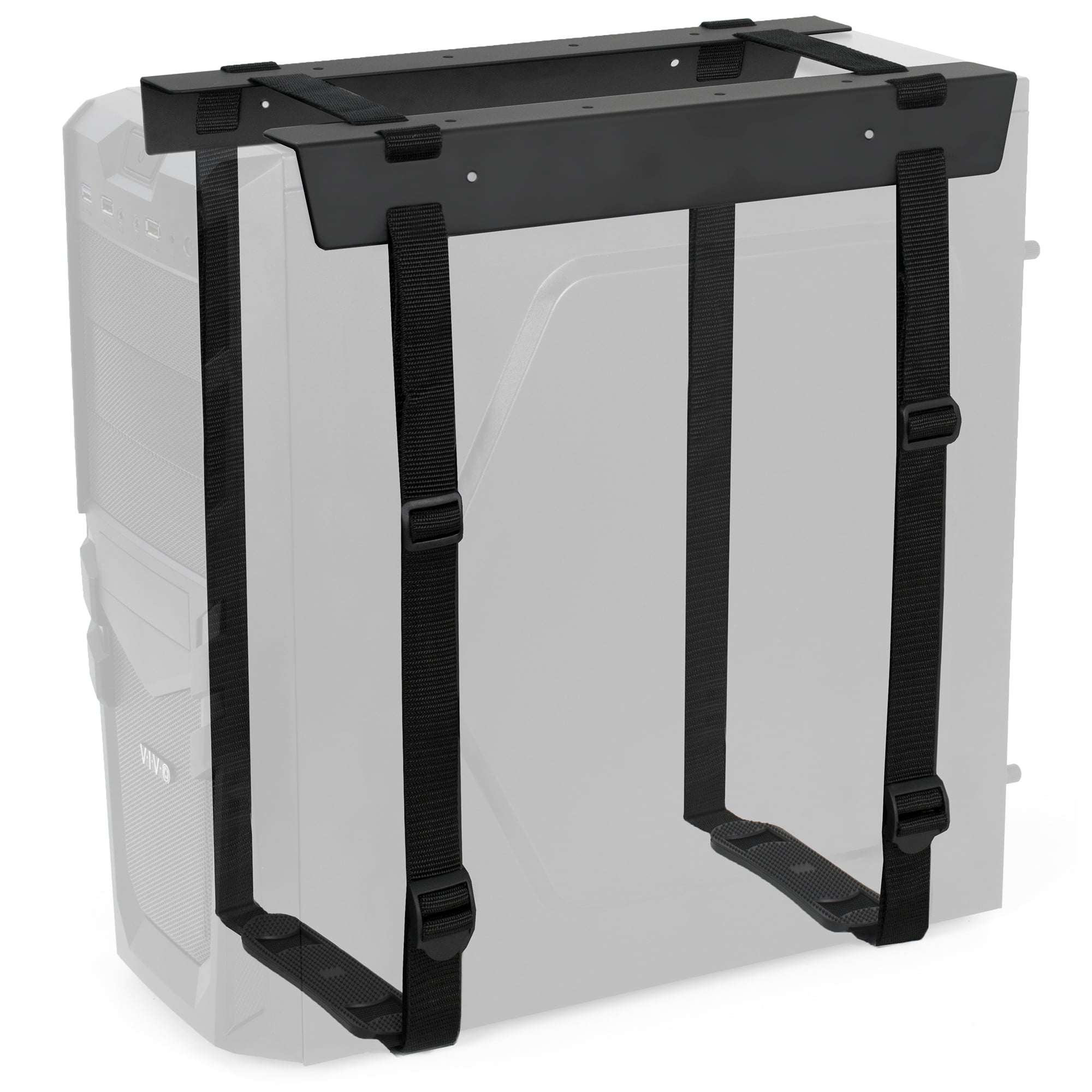 VIVO Black Under-Desk PC Adjustable Strap Mount | Computer Case Holder