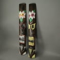 thumbnail image 2 of J.D. Yeatts 39 inch Carved Wood Plumeria Flower Tiki Wall Masks (Set of 2), 2 of 3