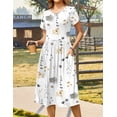 thumbnail image 4 of Zeagoo Floral Casual Dresses Modest Tshirt Dress Aline Midi Dress Floral Boho Sundress with Pockets Cotton Ladies Summer Dress Travel Dress Holiday Dresses, 4 of 9