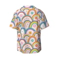thumbnail image 4 of Goofa Rainbow Flowers Printed Men's Casual Short-sleeved Shirt,Lightweight Breathable Button-down,Summer Casual men's top,Versatile Fashion shirt-XX-Large, 4 of 7