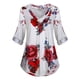 thumbnail image 4 of Camisa de manga larga con cuello en V para mujer Blusa informal con estampado floral, XL, Blanco Jumpingount AP000933-17, 4 of 7