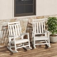 thumbnail image 1 of Patio Furniture HDPE Rocking Chair Outdoor Set of 2 Poly High Back Porch Rocker Chairs for Adults All Weather Resistant Furniture for Patio Front Porch White, 1 of 7
