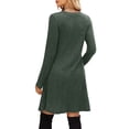 thumbnail image 6 of WIHOLL Long Sleeve Dresses for Women Fall Midi Dresses Elegant Casual Crew Neck Empire Waist Tunic Dress with Pockets, 6 of 11