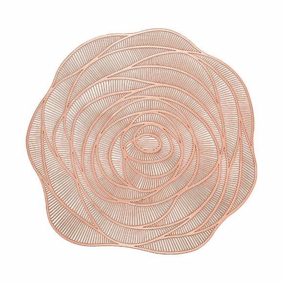 Napperon pour Salle à Manger Élégante - Napperon Rond Décoratif Rose avec Tons Dorés et Style Doré Clair, Napperons en Résine Durable pour Maison, Cuisine, Salle à Manger