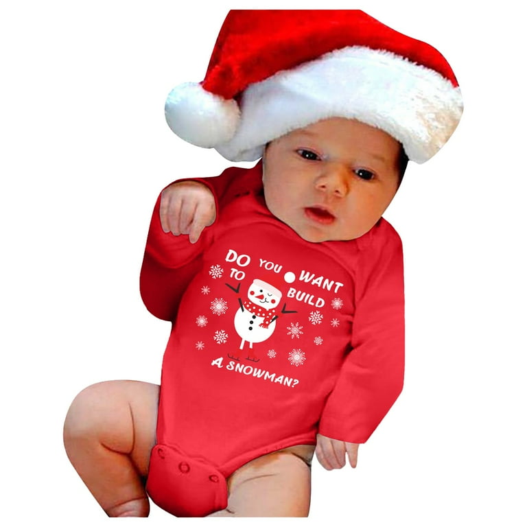 Gibobby Newborn Baby Girl Boy Christmas Outfit Sweatshirts Romper