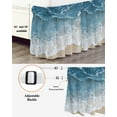 thumbnail image 3 of Wave Effect Modern Art Bed Skirt Queen Size 16" Drop Abstract Blue Beach Ruffled Wrap Around Bed Skirts Adjustable Elastic Bedskirt Dust Ruffle for Queen Size Bed, 3 of 7