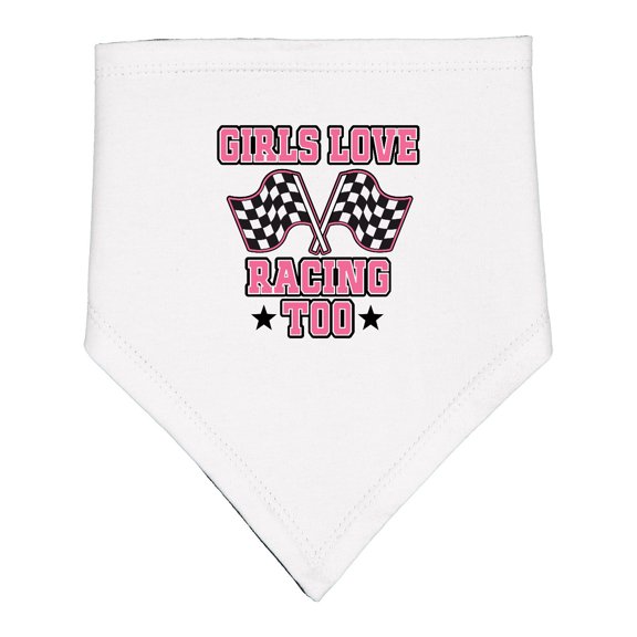 Inktastic Girls Love Racing Rally Flags Baby Bandana Bib