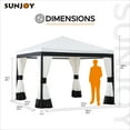 thumbnail image 4 of Sunjoy 10x10 ft. Outdoor Soft Top Gazebo, Steel Frame Gazebo Canopy with Netting and Curtain, Ceiling Hook, White Black, 4 of 14