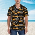 thumbnail image 4 of Fotbe Yellow Excavator Hawaiian Shirt for Men Unisex Summer Beach Casual Short Sleeve Cotton Linen Button Down Shirts-3X-Large, 4 of 9