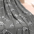 thumbnail image 3 of Gray Dinosaur Skeletons Fossils Pattern Blanket,Comfortable Soft Flannel Throw Blanket,All Season,Warm Lightweight Blankets for Sofa Bed Couch Living Room Chair,30"x40", 3 of 4