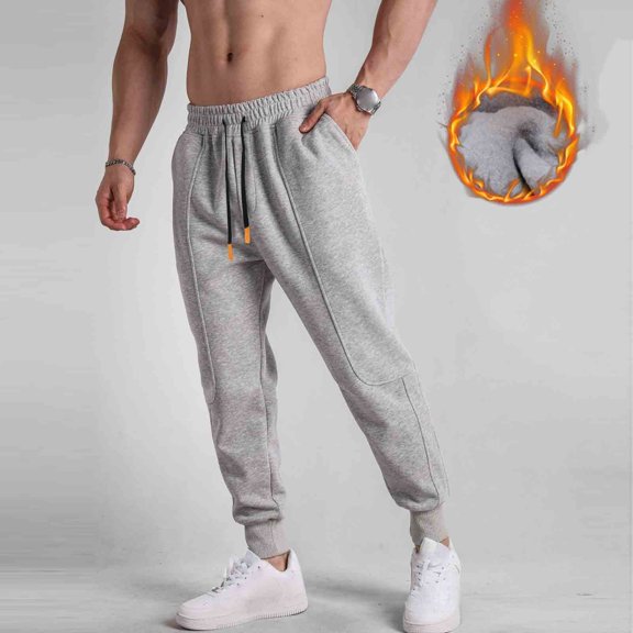 KIHOUT Men's Heather Grey Athletic Joggers Stretch Fleece, Drawstring Waist, Tapered Ankle Sweatpants with Pockets for Fitness & Daily Wear