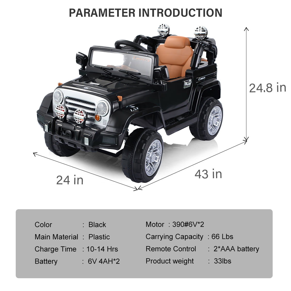 Lowestbest 6V Kids Ride-On Truck Car with Remote Control, Battry-Powered Ride On Mini Car Gifts for Children, Black Lowestbest 6V Kids Ride-On Truck Car with Remote Control, Battry-Powered Ride On Mini Car Gifts for Children, Black