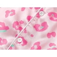 thumbnail image 3 of Topgal Satin Pajama Set for Girls Beige & Pink Leopard Short Sleeves Pant Button-up Silky Nightwear Size 8, 3 of 7