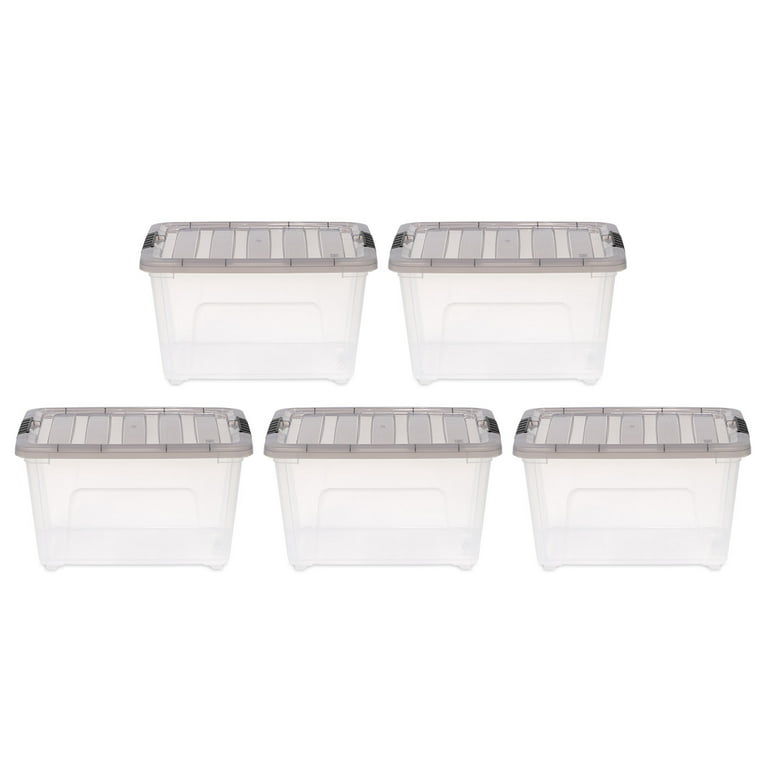 Gray Small Plastic Storage Bin, Pack of 6