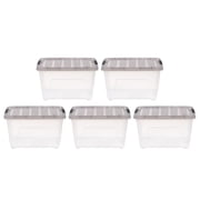 IRIS 32 Qt. Plastic Storage Bins with Lids, Stackable Storage Containers, Totes, 5 Pack