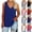 Gray, variant on Women Summer V Neck Long Tank Tops Oversized Sleeveless Basic Solid Color Shirts Loose Casual Tunic Tops Red