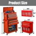 thumbnail image 6 of Artbros 8-Drawer Rolling Tool Chest, 2-in-1 Large Tool Cabinet Metal Organizer with Lockable Wheels, Red, 6 of 7