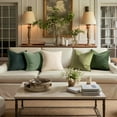 thumbnail image 3 of Pack of 2 Sage Green Pillow Covers 20x20 Inch Decorative Velvet Throw Pillow Covers Modern Soft Couch Throw Pillows Farmhouse Home Decor for Spring Sofa Bedroom Living Room, 3 of 7