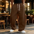 thumbnail image 4 of Men's Fleece Baggy Sweatpants Drawstring Elastic Waist Wide Leg Casual Sweat Pants with Pockets, 4 of 5