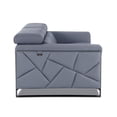 thumbnail image 5 of Mod Slate Blue Leather and Chrome Deco Accent Chair, 5 of 8