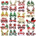 thumbnail image 2 of Gafas navideñas con purpurina, monturas de gafas para fiestas navideñas, accesorios de decoración navideña, gafas de disfraces para fiestas navideñas, 2 of 4
