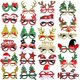 thumbnail image 2 of Gafas navideñas con purpurina, monturas de gafas para fiestas navideñas, accesorios de decoración navideña, gafas de disfraces para fiestas navideñas, 2 of 4