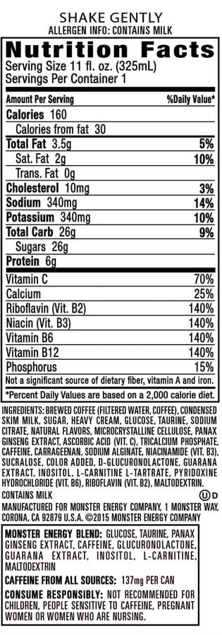 Java Monster Mean Bean, Coffee + Energy Drink, 11 fl oz, 4 Pack